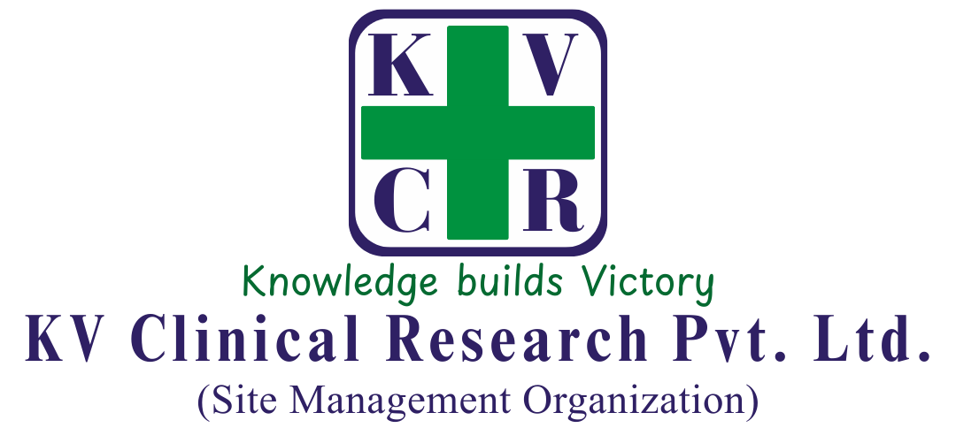 KV Clinical Research logo – a leading site development and clinical trial management organization in India.